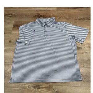 Reebok Speedwick Mens 4XLT Polo Shirt Gray Purple Striped Golf Performance Top